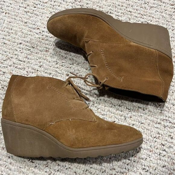 White Mountain Kahlua Women's Suede Leather Wedge Ankle Booties Size 10M - Picture 8 of 12